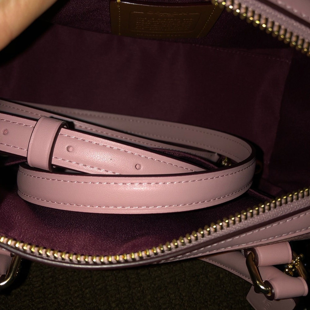 Coach Pink Signature Satchel with Glitter Cherry Charm - Picture 11 of 12